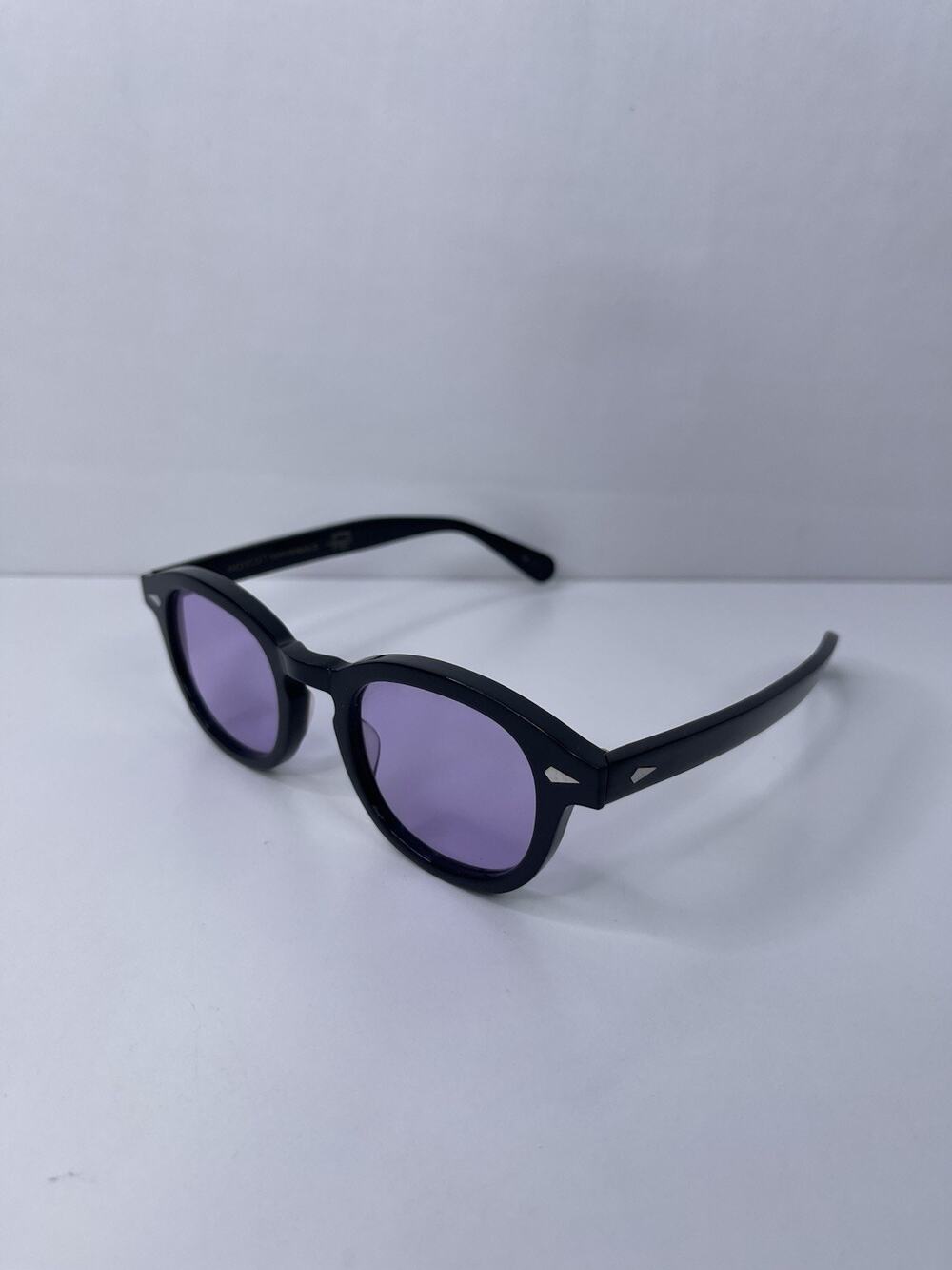 Moscot Lemtosh Black Sunglasses Purple Tint Lenses 46-24-145